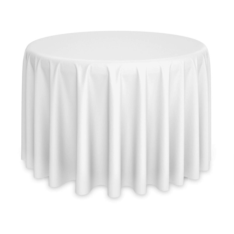 Nappe 108 "ronde de qualité supérieure pour mariage / banquet / restaurant - nappe en polyester - blanc