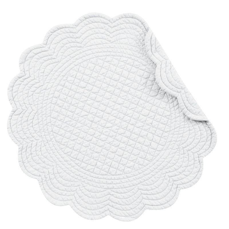 Cotton Quilted Reversible Cotton Placemat, White