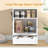 Modern Pet Feeding Station Furniture With A Shelf, 2 Elevated Dog Bowls, 2 Doors Food Storage Cabinet