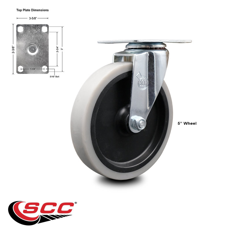 Thermoplastic Rubber Wheel Top Plate Swivel