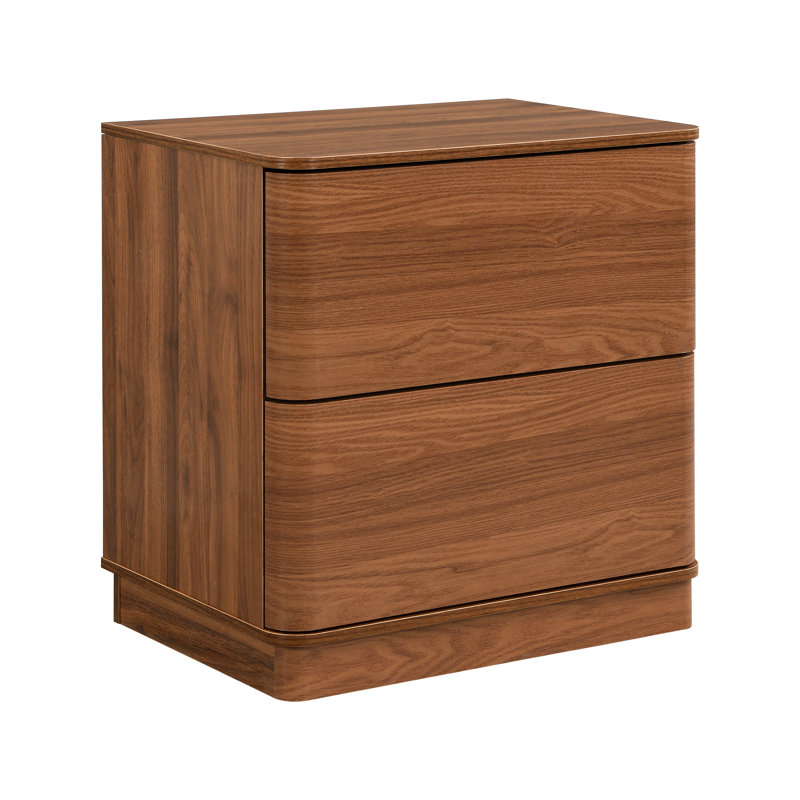 Ensemble de table de chevet 2 tiroirs Minimalist, Noyer