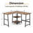 L-Shaped Metal Base Writing Desk with Power Outlet-631426101