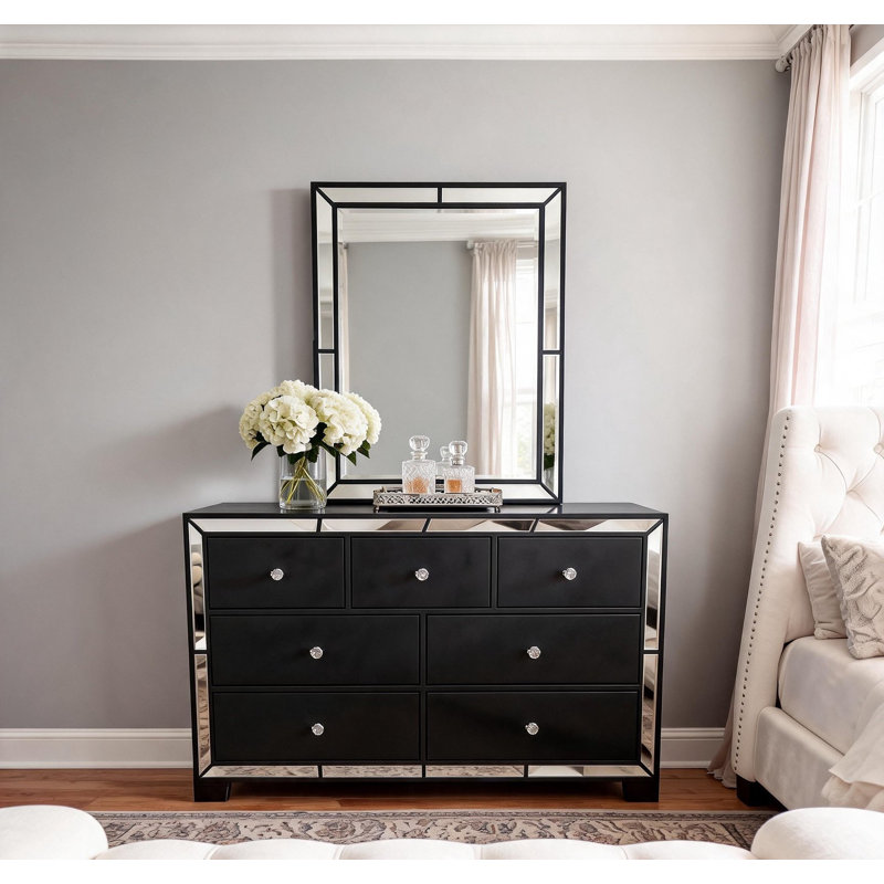 Belisa Dresser Mirror Set, Black