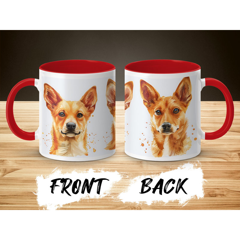 Ceramic Coffee Mug, Red, 3