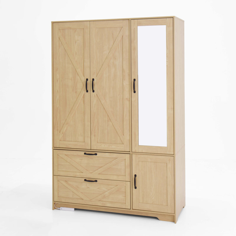 Garde-robe 4 portes avec miroir