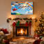 «Christmas Santa Flying With Reindeer and Rainbow», ensemble de 3 reproductions d'art sur toile-746899502