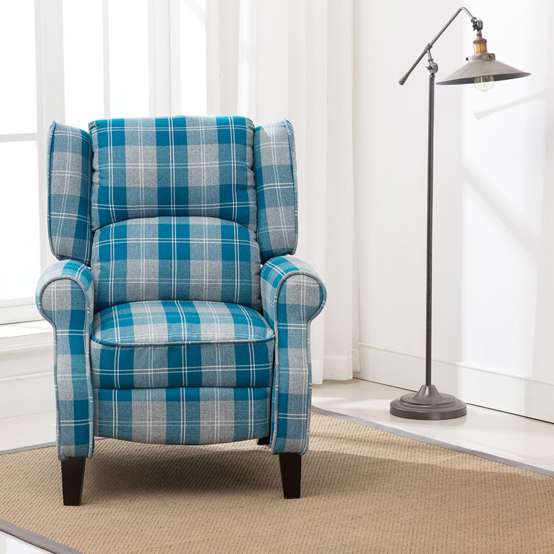 Lynnwood 80cm Wide Wing Chair Recliner, Blue