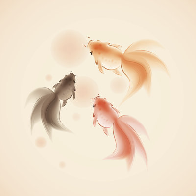 " Goldfish " by Ori-Artiste Painting Print