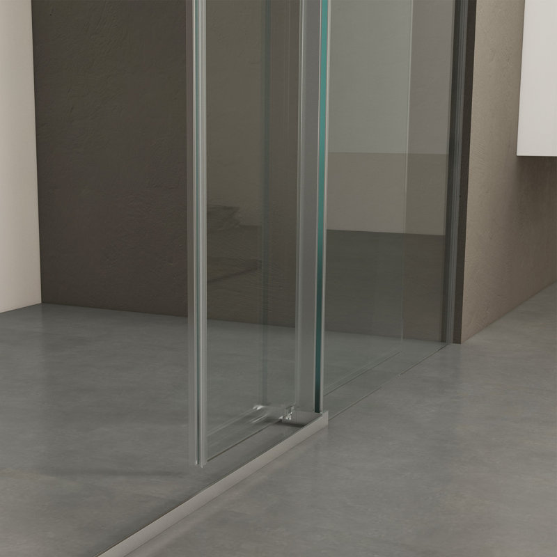 Chrome Frameless Sliding Shower Door with Tempered Glass