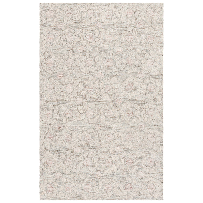 Tapis floral en laine touffeté à la main ébène, Tapis de couloir 2 pi 3 po x 9 pi