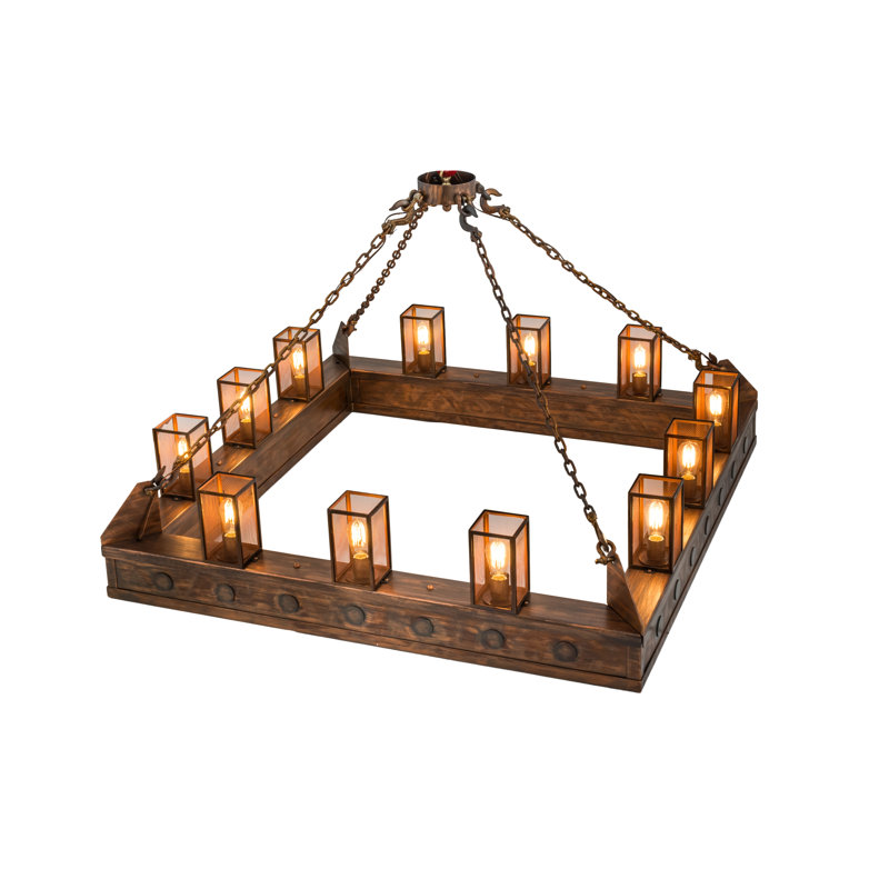 Lustre à plusieurs niveaux avec accents en cristal 12 lumières unique Dontae