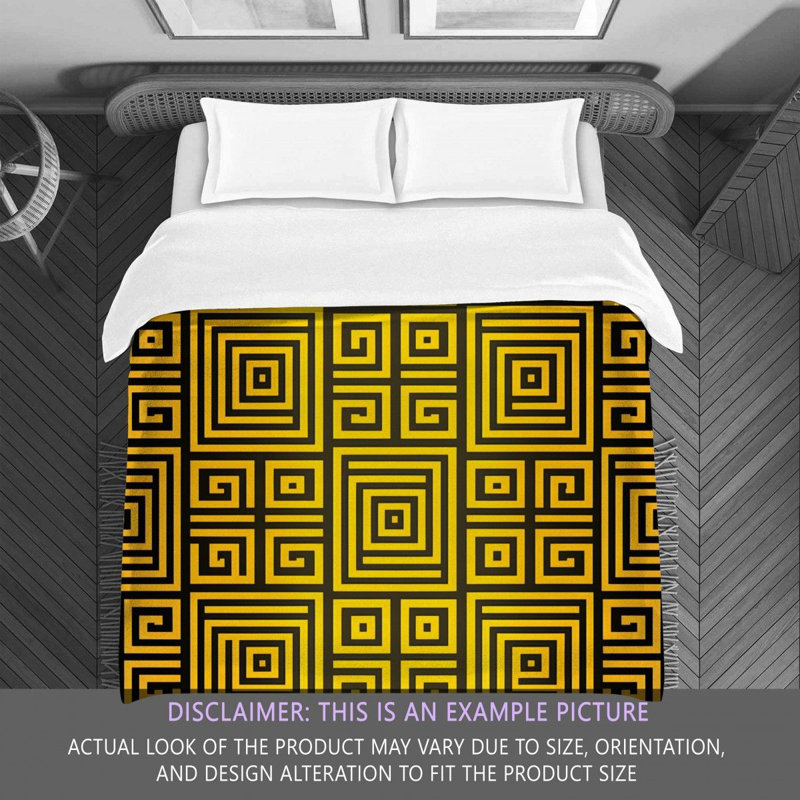 Polyester Comforter, Queen Comforter, Gold/Yellow Geometric