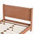 Full Size Mid-Century Modern Bamboo Platform Bed Frame with Rounded Corner Headboard, Solid Wood Slat Support, No Box Spring Needed, Natural.-1961840427-1961840426