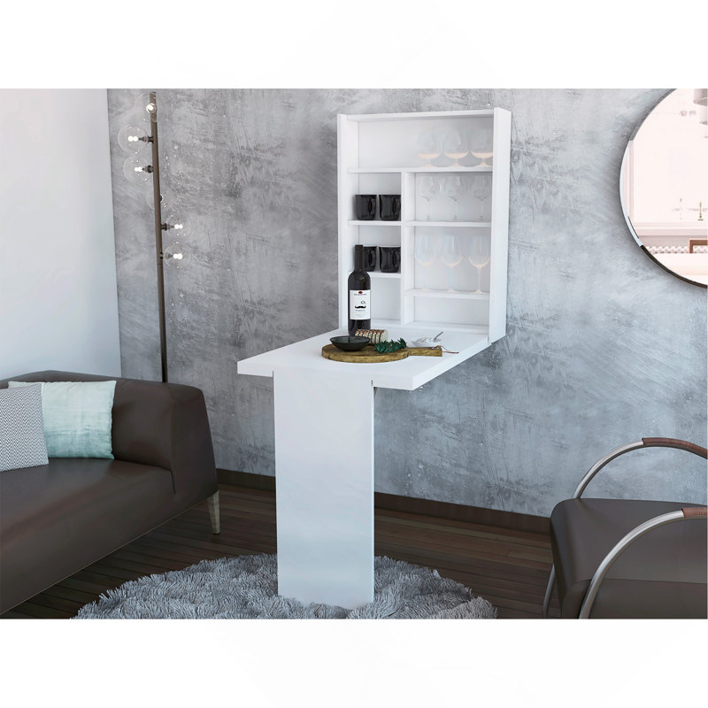 Wakeman Rectangle Foldable Desk White, 31.49" H x 23.6" W x 6.8" D, White