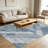 1PC Distressed Geometric Linen-textured Blue and Beige Patchwork area rugs for Living Room, Soft, All seasons, Easy-maintain, Washable Indoor mat, Farmhouse suitable for for dining room, bedroom, home office...-127842694