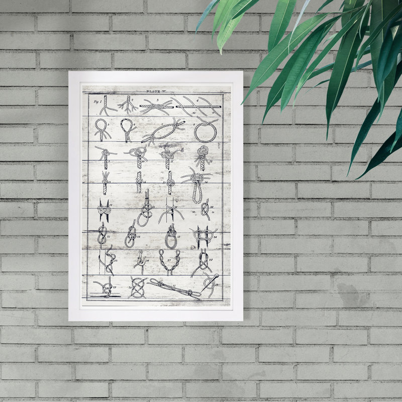 «Sea Knots II», reproduction d'impression sur papier, H 13 po x l 19 po x P 0,75 po, Cadre blanc
