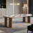 Portingale High Gloss Rock Slab Dining Table with Gold Base-154342204