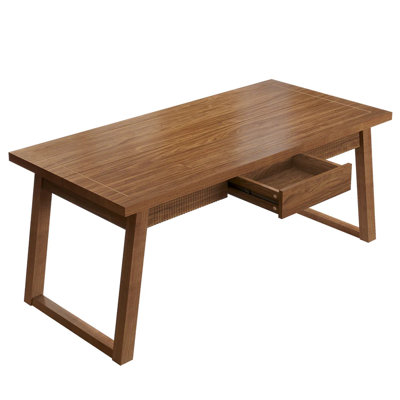 Table de salle à manger spacieuse avec rangement, bois massif et design moderne