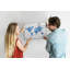 Magnetic Memo Board Whiteboard - 60 x 40 cm - Includes Marker and Magnets - World map watercolor