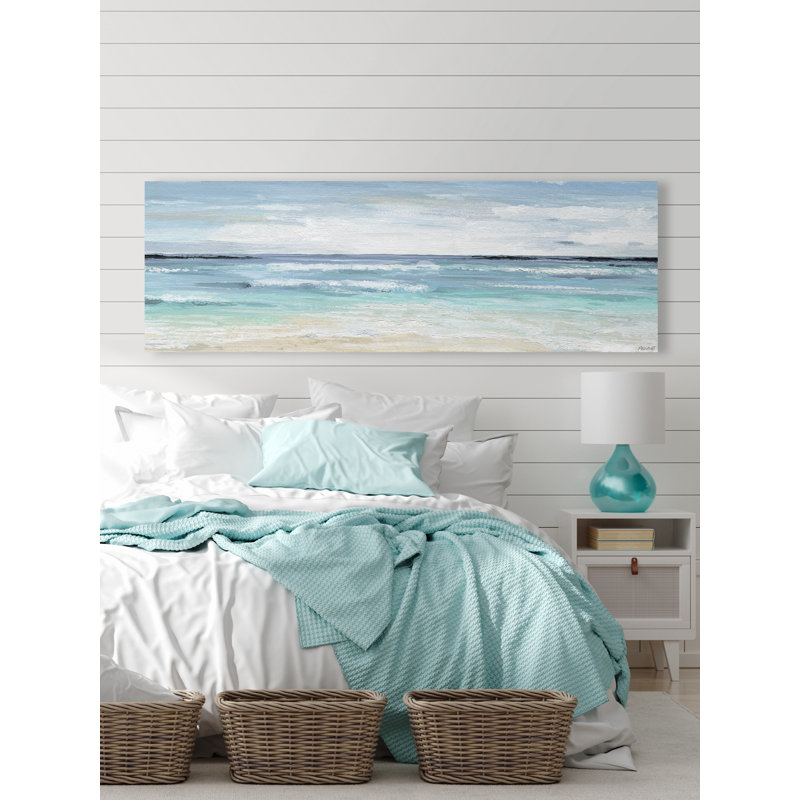Large Blue and White Coastal Canvas Landscape Art