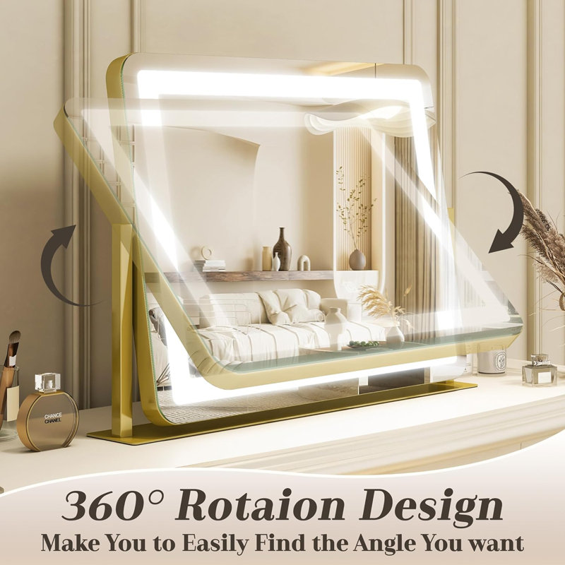 Gold Vanity Mirror with Lights - Large Makeup Mirror