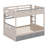 Twin Over Twin Castle Bunk Bed With LED Lights And Storage Drawers, Space-Saving Wooden Bunk Bed Frame With 3-Compartment Shelf & Guardrail, Playhouse Bed-128987852-128987855