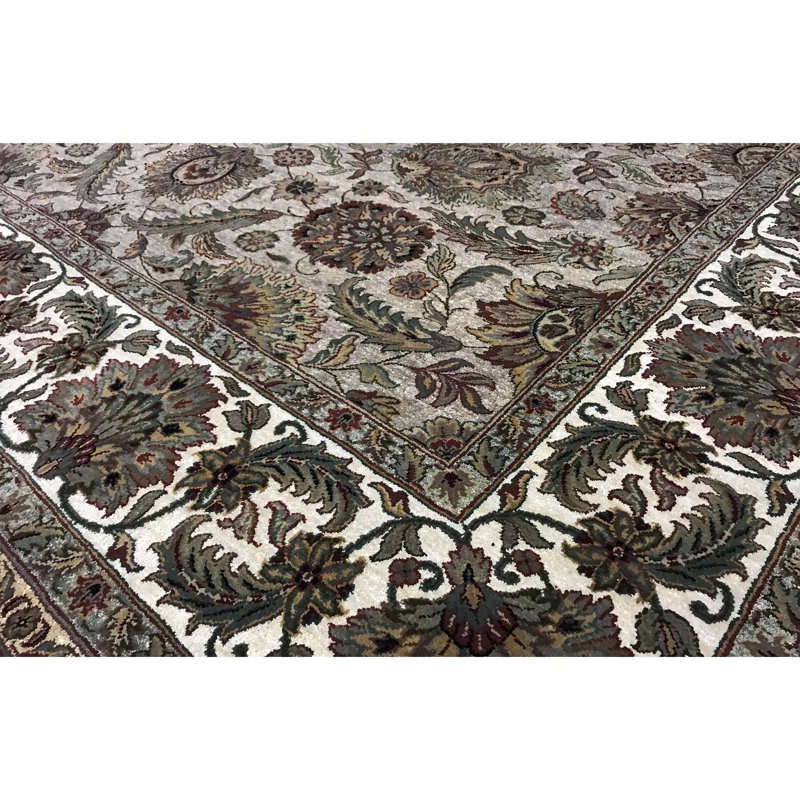 Tapis ivoire et chameau noué à la main de haute qualité