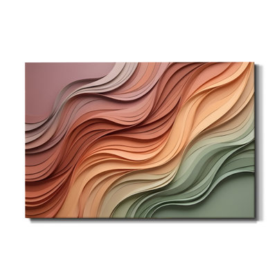 Intertwined Motion Modern Abstract Modern Canvas Wall Art, 24" x 36" Gallery Wrapped Canvas Print, Warm & Cool Abstract Wall Decor for Living Room, Office & Entryway