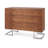 Pangea Home Modern 3-Drawer Dresser / Sideboard Buffet – Contemporary Storage Cabinet with Sleek Steel Base – Available in Walnut Light Brown Wood Veneer Finish - Bedroom, Dining Room, Entry Console-1207428911