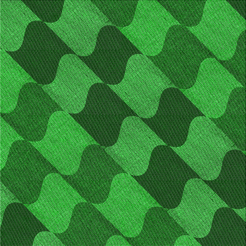 Tapis de zone verte à motif, Carré 5 pi