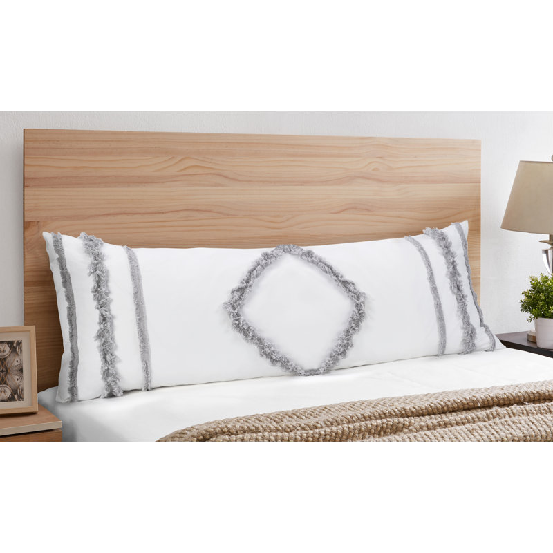 Tufted Body Pillow Case by Sweet Jojo Designs, White/Gray