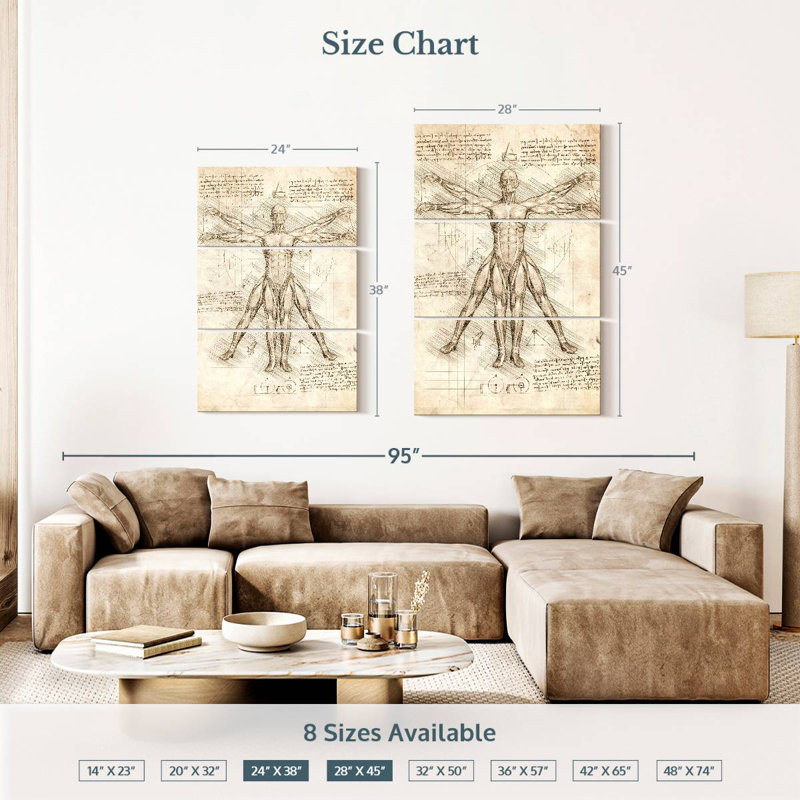 Keiri Vitruvian Man, 38" H x 24" W