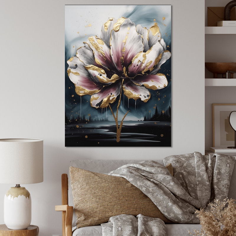 Tapisserie de tulipe rose II sur toile, H 20 po x l 12 po x P 1 po, Toile tendue