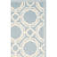 Tapis bleu / ivoire en laine touffeté à la main à motif géométrique Cannen-22226923