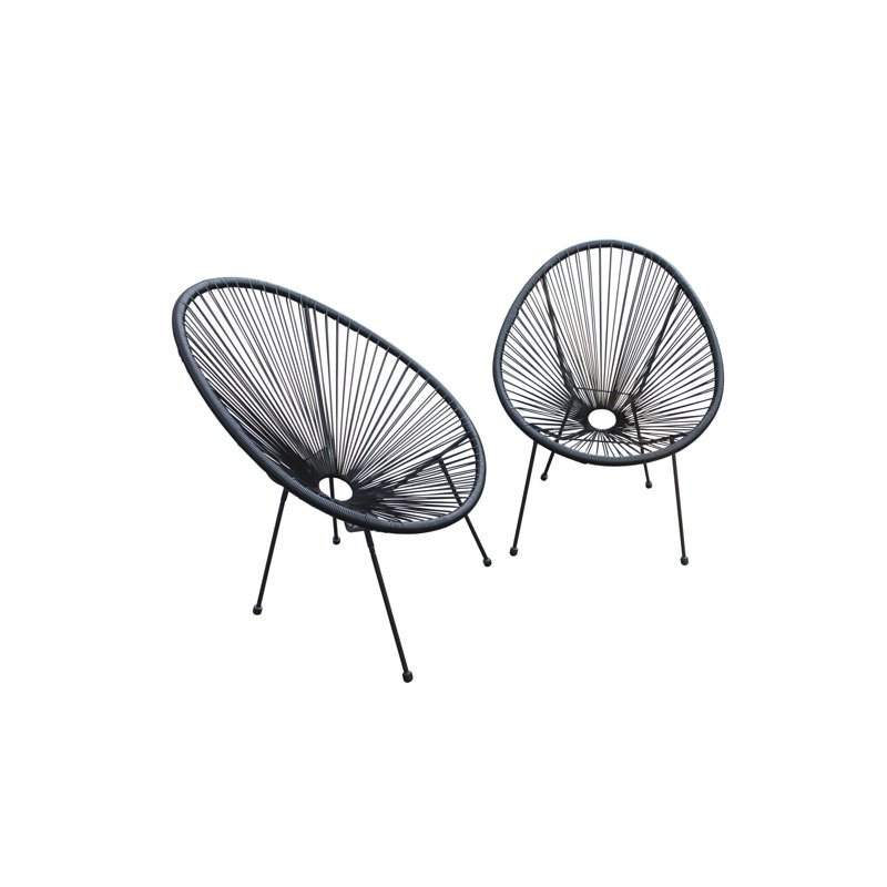 Chaise de patio Alibay, Noir
