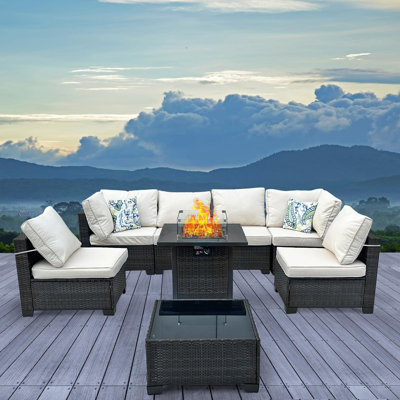Ensemble modulaire de mobilier d'extérieur 8 pièces 8 pièces