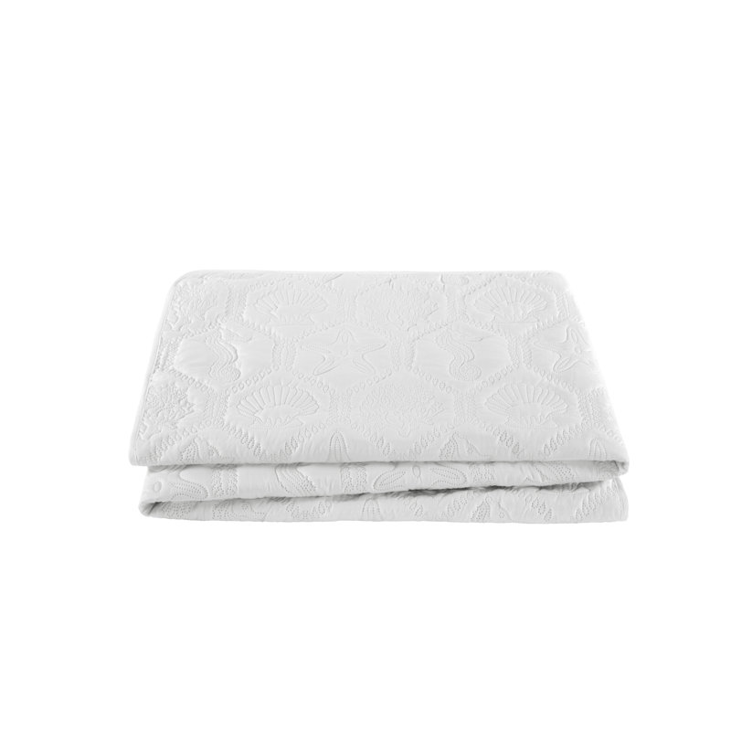 White Queen Reversible Microfiber Coastal Quilt Set