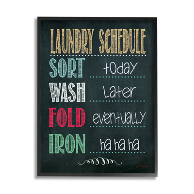 " Laundry Schedule Chalkboard Bath Wall Plaque " by Jo Moulton