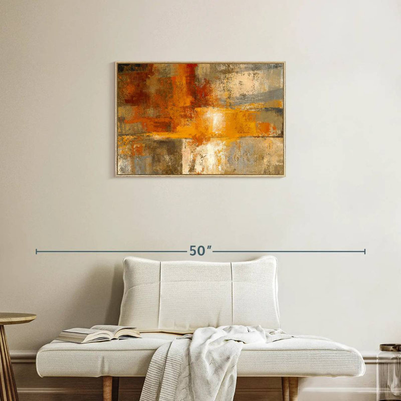 Argent et ambre, Cadre flottant en bois naturel, 31 po x 21 po