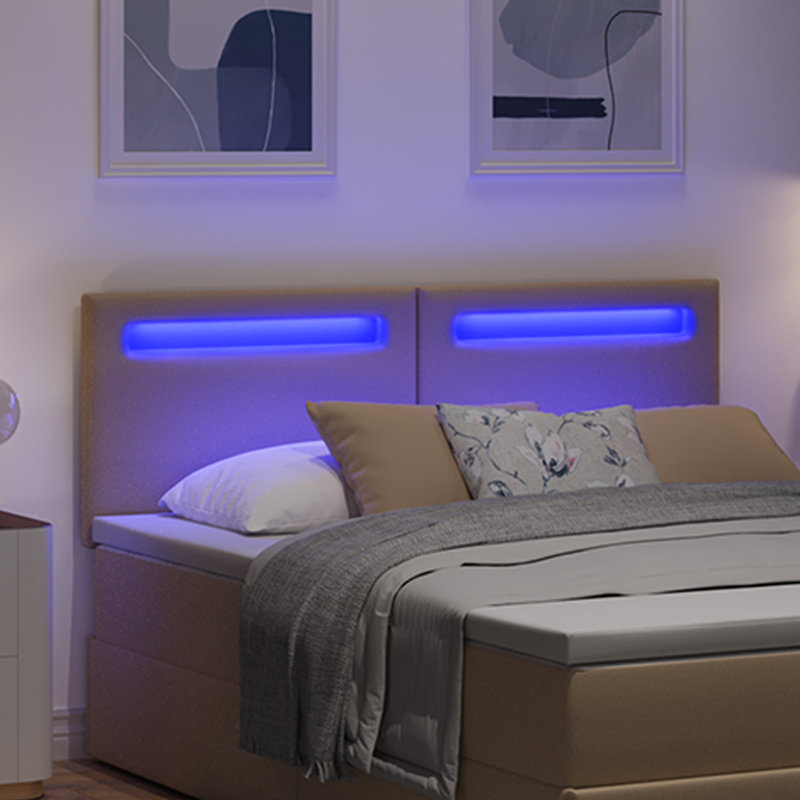 Headboard Plain Design Faux Leather, 88cm H x 90cm W x 7cm D, Brown, European Double (140 x 200 cm)