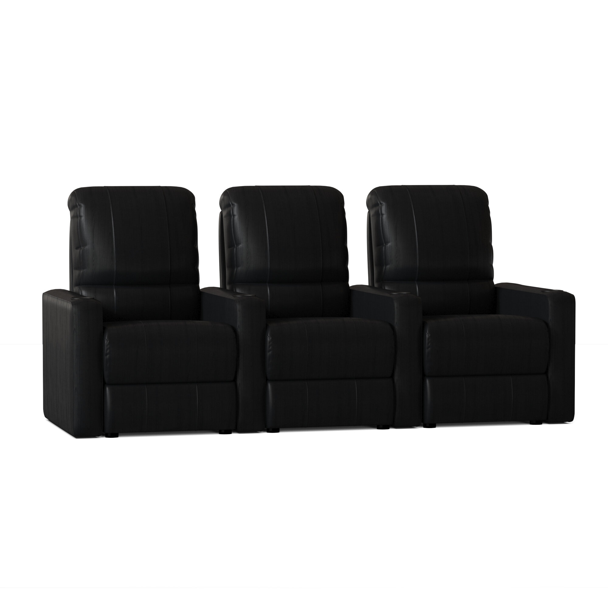 Latitude Run® Upholstered Home Theater Seating with Cup Holder ...