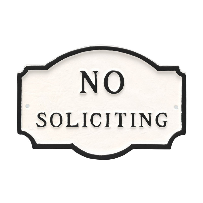 Plaque de jardin Petite Solague, Blanc / Noir, H 10 po x l 15 po