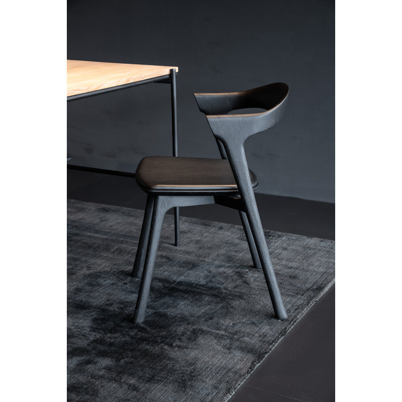Bok Leather Dining Chair, Black Leather, Black