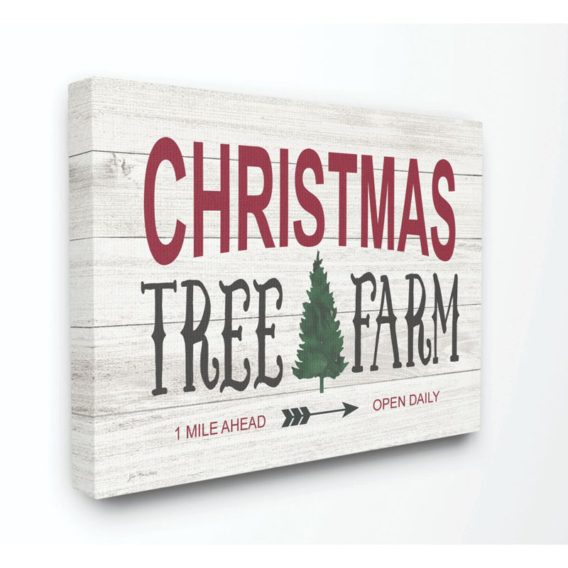 Christmas Trees Farm - reproduction d'art textuel, Toile tendue, H 16 po x l 20 po
