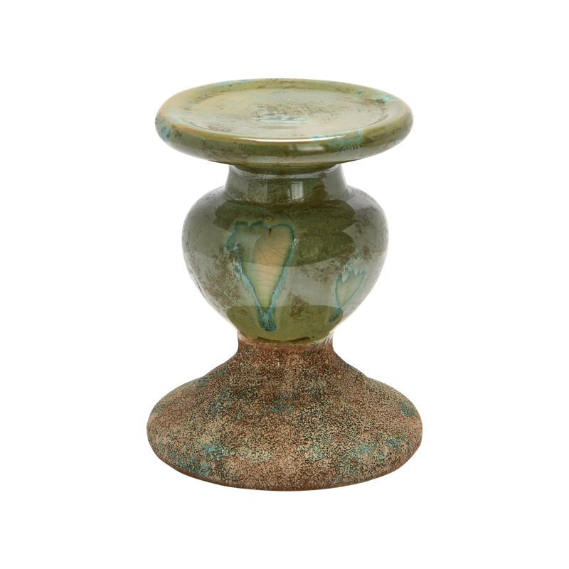 Bougeoir de table Waikiki Zeppelin, Vert vieilli, H 5,3 po x l 4,5 po x P 4,5 po