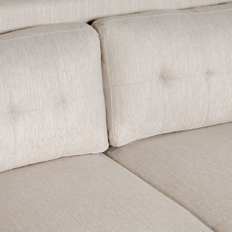 Causeuse à accoudoirs carrés 58 po, Tissu beige
