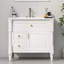 Meuble-lavabo moderne de 36 po avec lavabo, armoire de rangement autoportante noire avec tiroir rabattable, tablette réglable et support de porte, structure en bois massif, meuble-lavabo de style spa-70380010