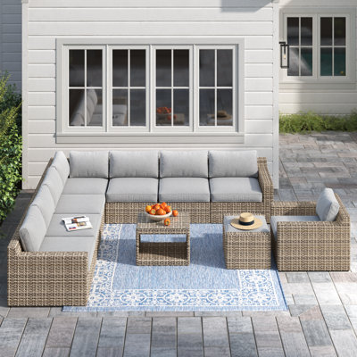 8-Person Patio Conversation Set with Cushions