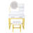 White Makeup Vanity Table, 3 - Color Switching Led Lights, 2 Big Storage Drawers, Metal Legs, Bedroom Vanity, Adjustable Power Socket, Chair, Dressing-396850234