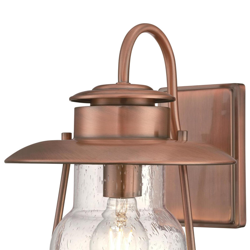 Lanterne murale d'extérieur H 7,48 "Abella, H 13,75 po x l 9,25 po x p 11,5 po, Cuivre lavé